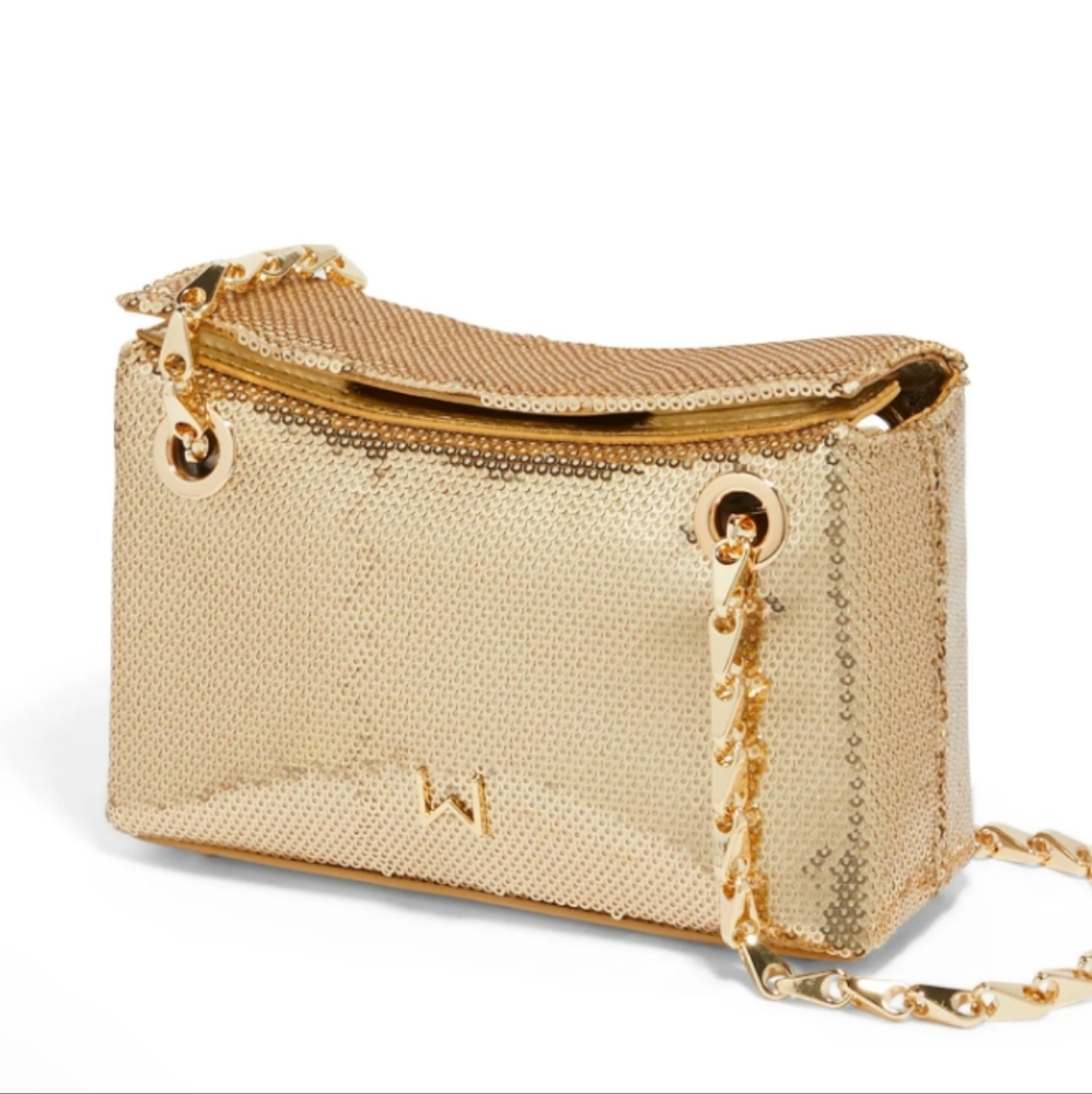 House Of Want Double Chain We Are Marvelous Large Gold Shoulder Bag